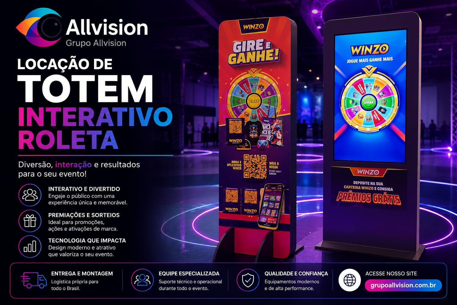Aluguel de Totem Touch Screen, Totem para Credenciamento, Painel de LED Indoor e Outdoor, TVs de Grandes Formatos, Projetor e Óculos VR para Eventos, Feiras e Congressos na Expointer 2026 – Rio Grande do Sul e Brasília