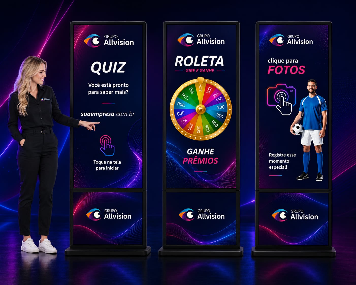 Aluguel de Totem Touch Screen, Totem para Credenciamento, Painel de LED Indoor e Outdoor, TVs de Grandes Formatos, Projetor e Óculos VR para Eventos, Feiras e Congressos na Expointer 2026 – Rio Grande do Sul e Rio de Janeiro